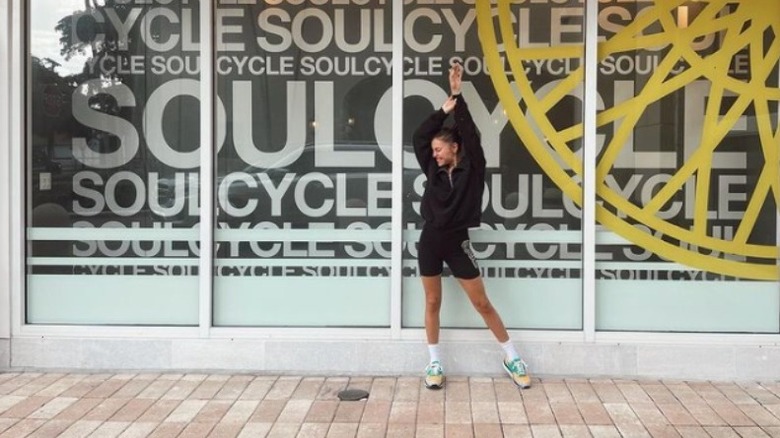 Kitty Terzo outside of SoulCycle 