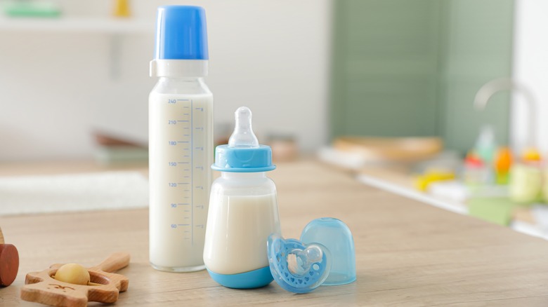 Baby formula in bottles 