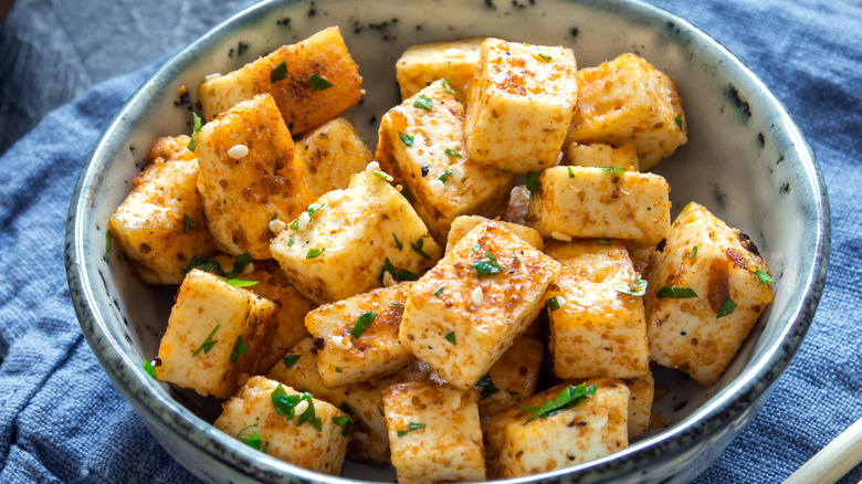 tofu in bowl