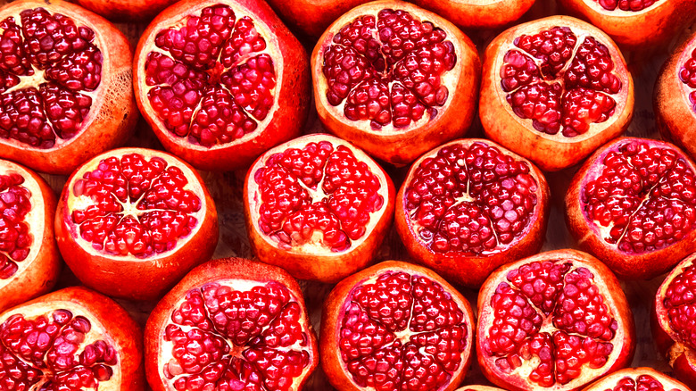 red, ripe pomegranates