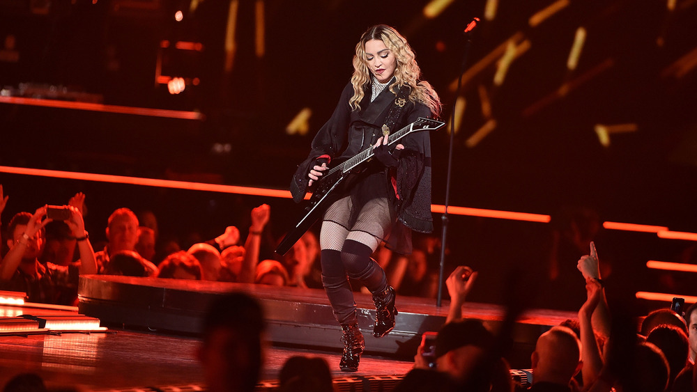 Madonna performing on stage