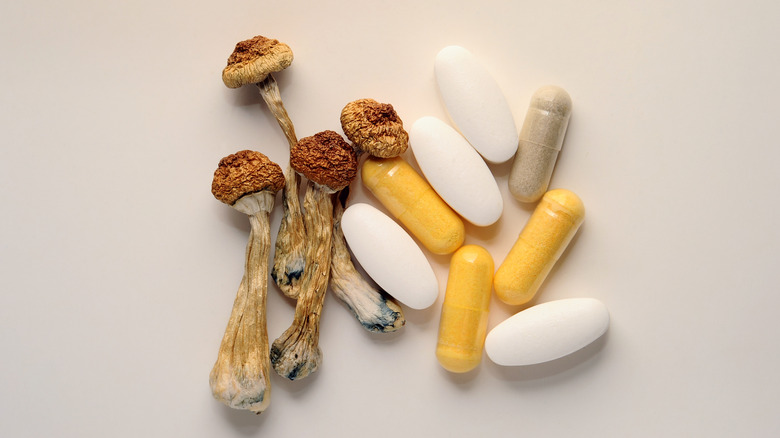Magic mushrooms mixed with pills