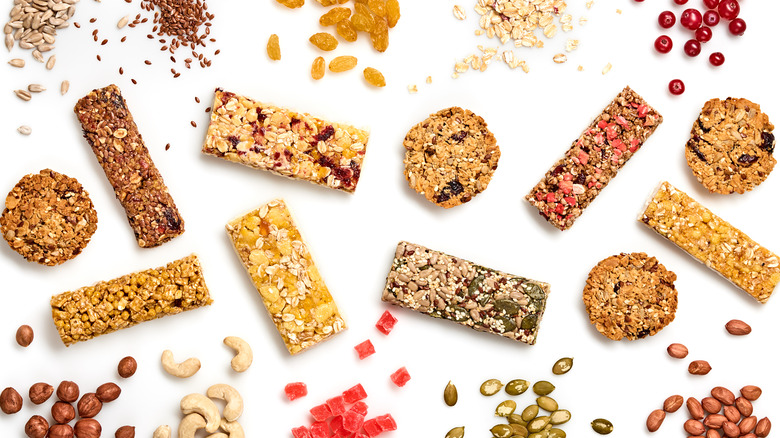 granola bars, nuts, dried fruit