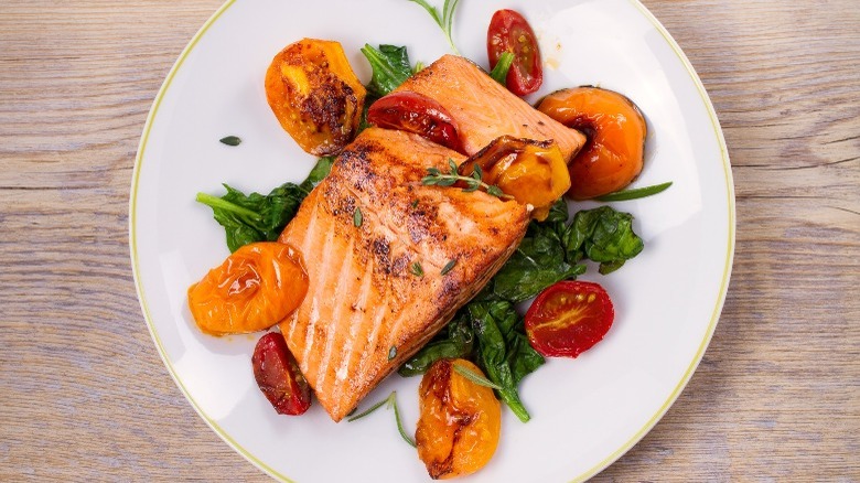 Mediterranean diet salmon dish