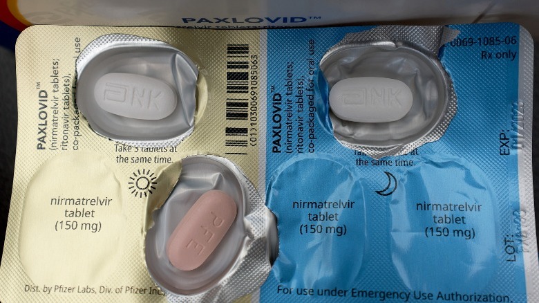 Opened blister pack of Paxlovid pills