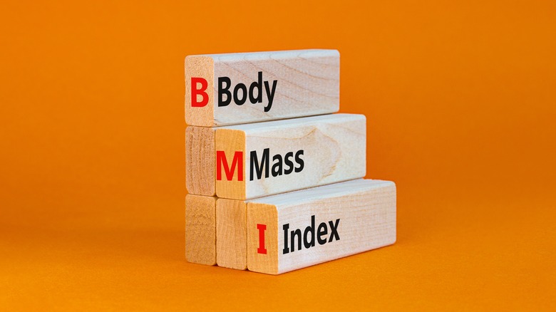 Wood blocks that read Body mass Index