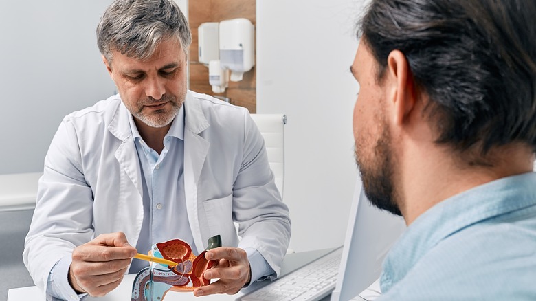 man receiving treatments for cancer