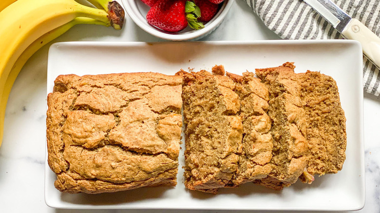 banana bread on a plate 