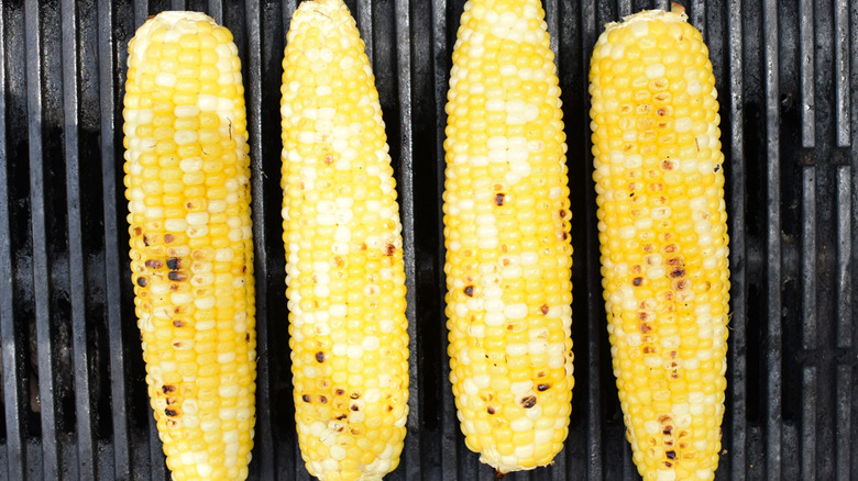 Ears of corn on grill