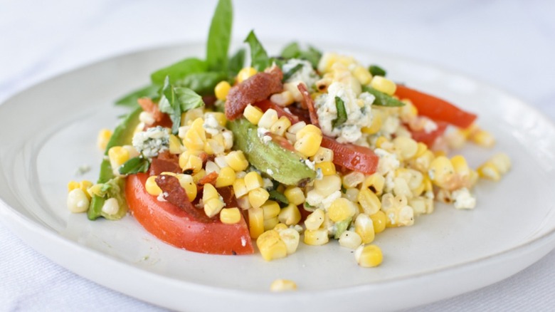 Summer corn salad on plate