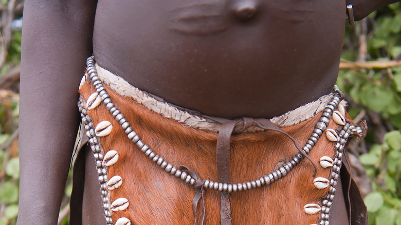 scarification on a woman's torso