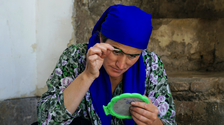 Tajikistani woman with a unibrow