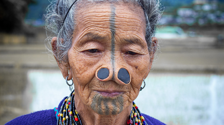 Apatani woman with nose plugs