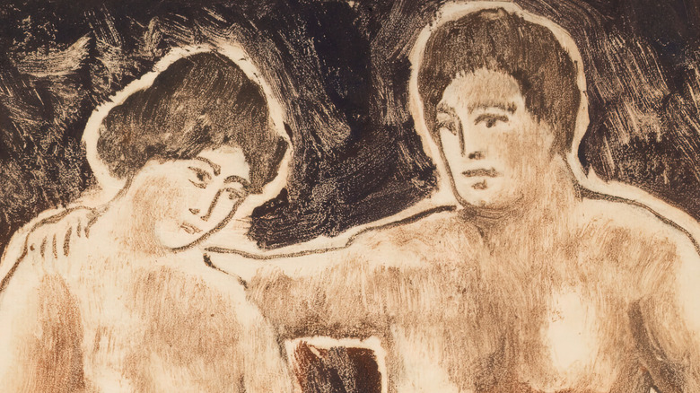 vintage sketch of man and woman