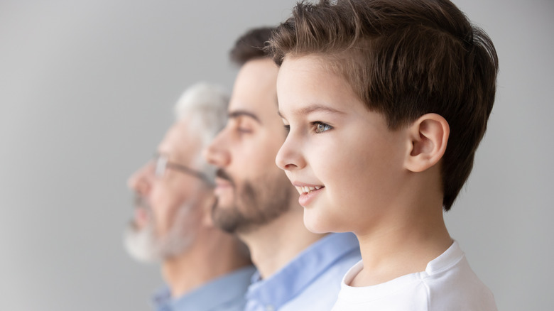 Three generations of men