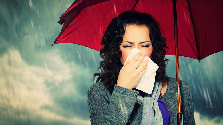 woman storm headache