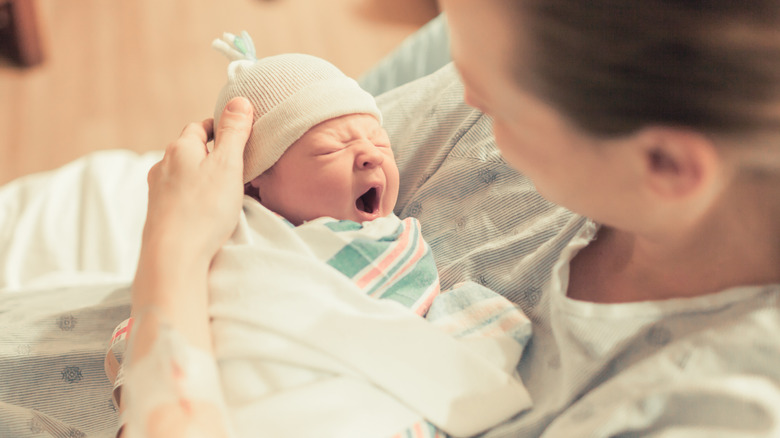 woman and newborn baby