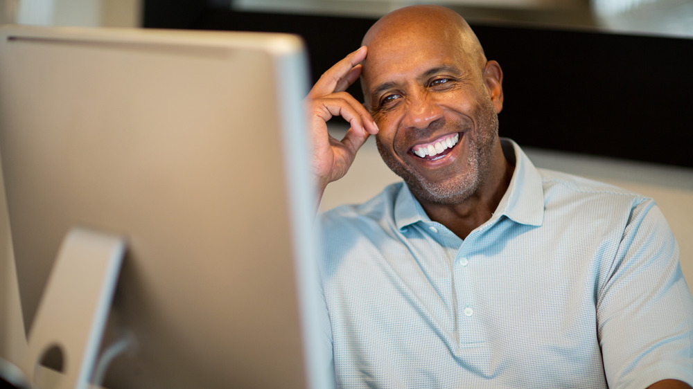 Man working on laptop