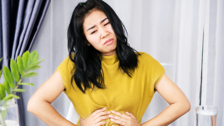 girl with stomach pain