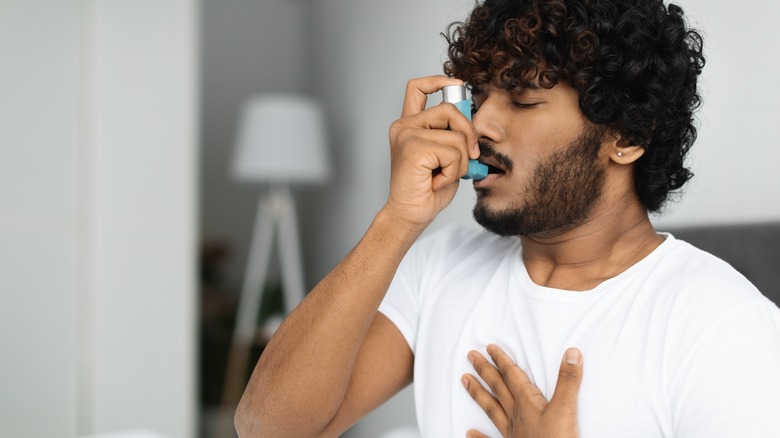 Individual having an asthma attack