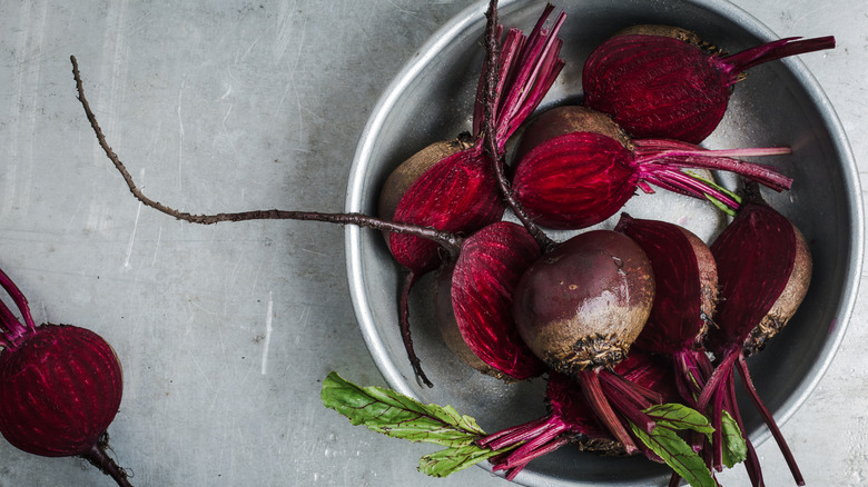 Fresh beets in a bowl