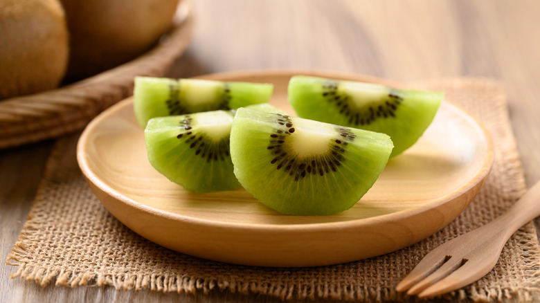 Bowl of cut kiwi