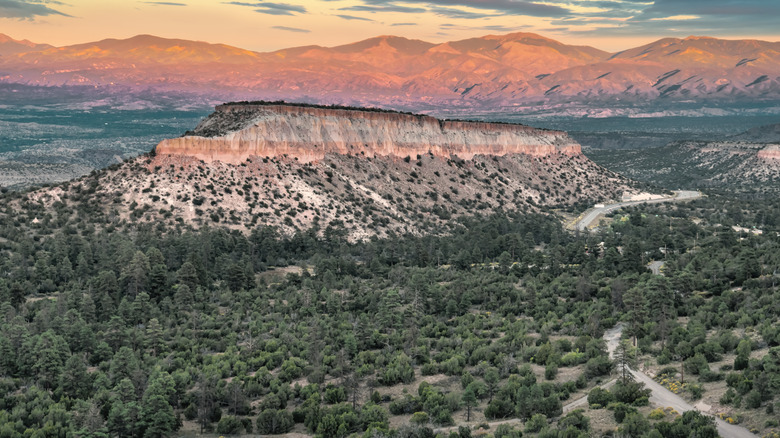 View of mountains near Santa Fe, New Mexico 