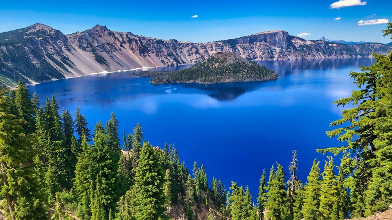 Wizard Island at Crater Lake National Park in Oregon