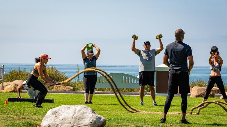 people engaging in outdoor bootcamp