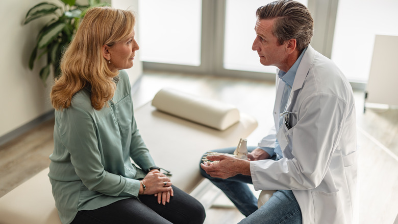 Woman having a conversation with her doctor