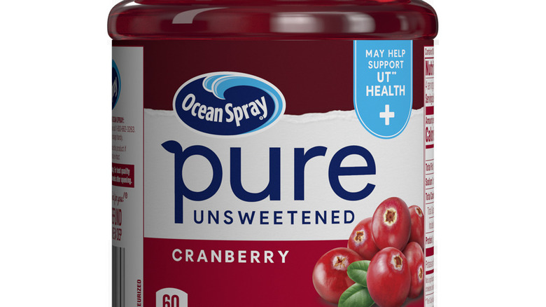 Ocean Spray pure unsweetened cranberry juice bottle