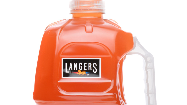 langer's label on a bottle of juice
