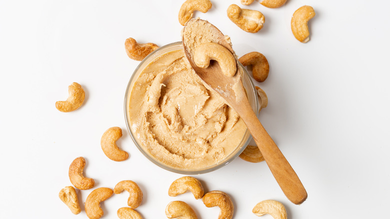 cashew butter and scattered cashews