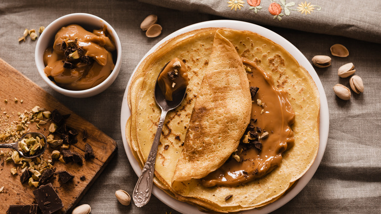 nut butter spread on pancake