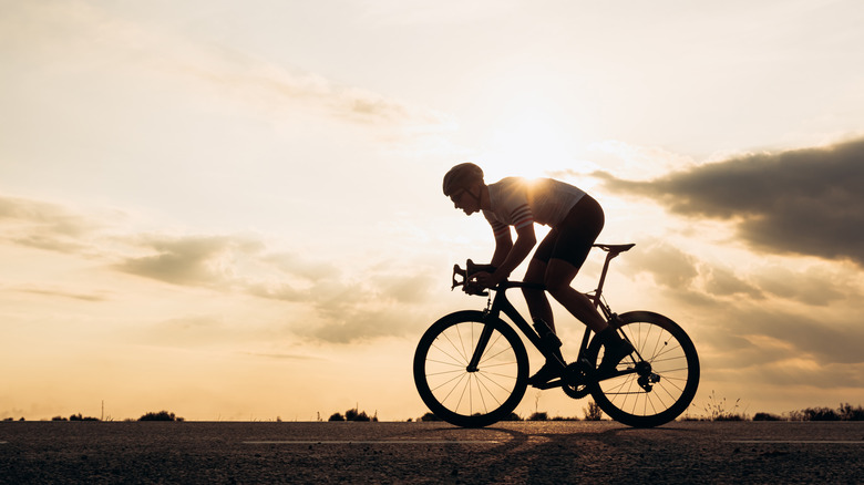 cycling at sunset