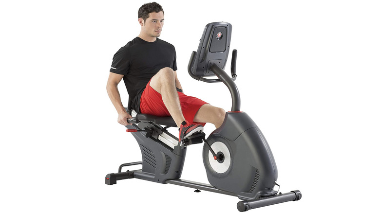 man on schwinn recumbent bike