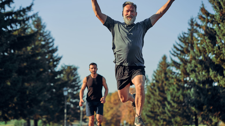 older man winning race