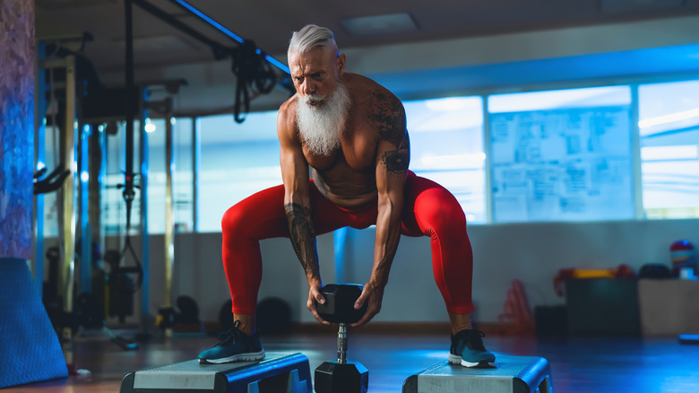 older man weightlifting
