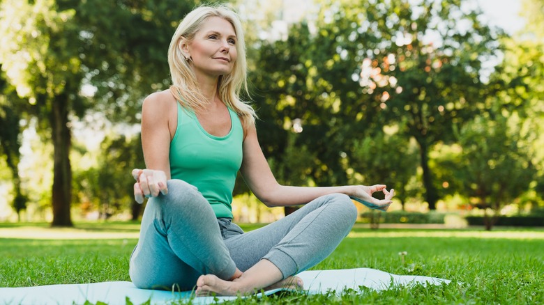 woman doing yoga