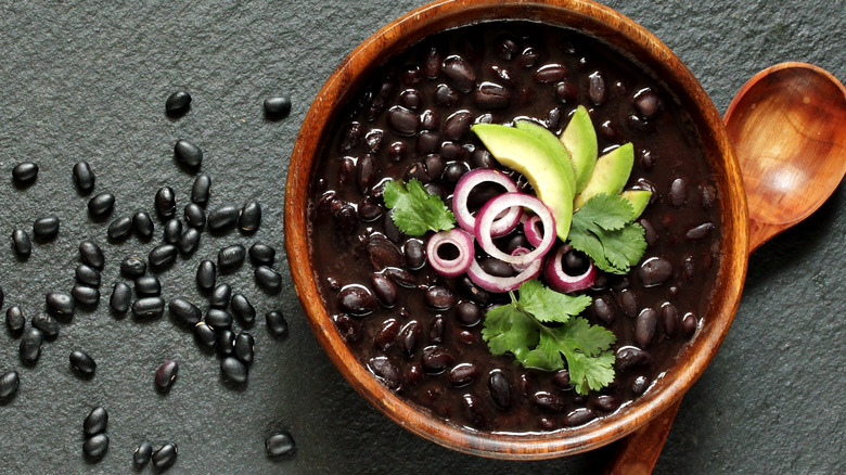 black beans in bowl