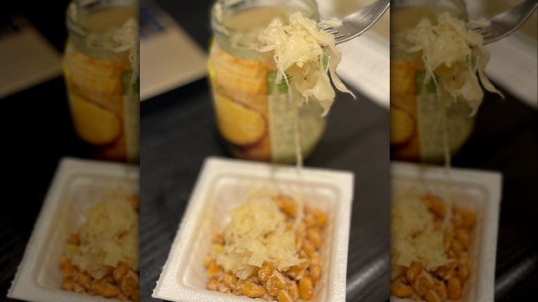 sauerkraut on plate and fork