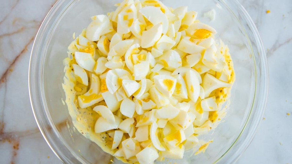 chopped-up egg whites 