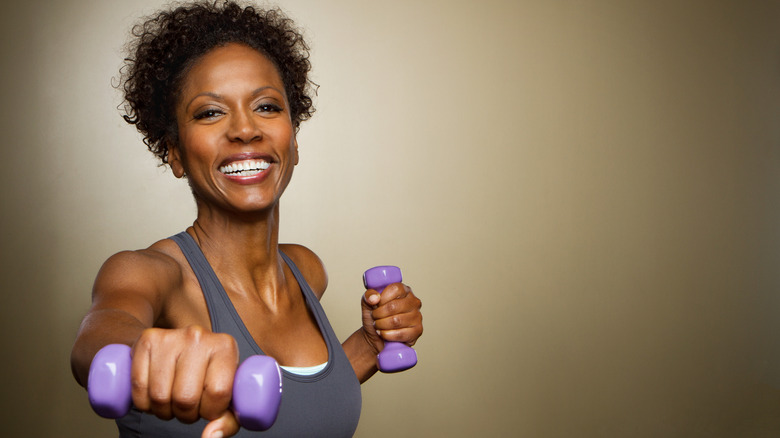 Woman lifting weights