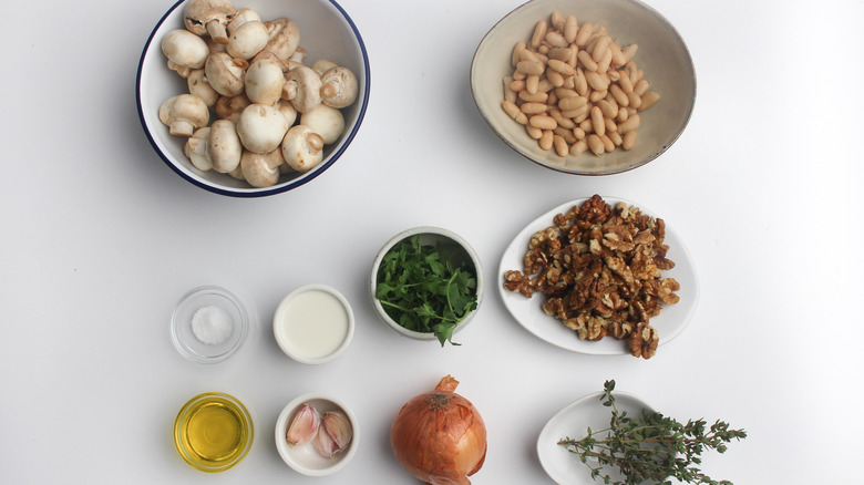 Ingredients for mushroom pâté