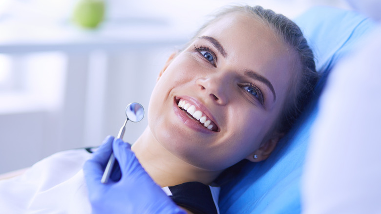 woman at dentist office