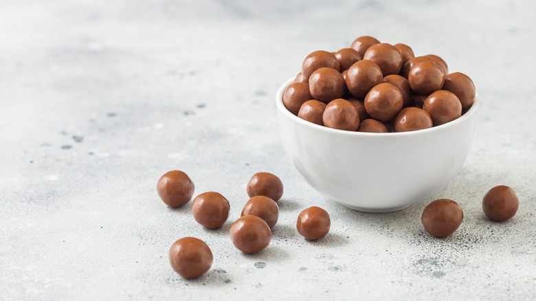 bowl of milk chocolate candies