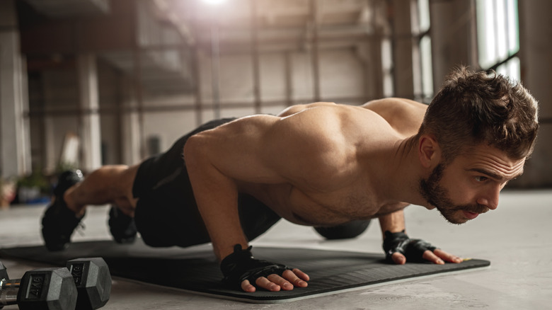 Man performing push-ups