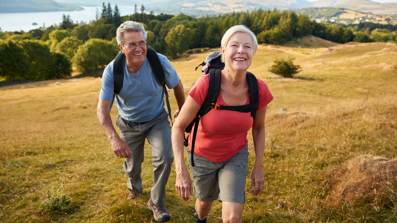 Two people hiking