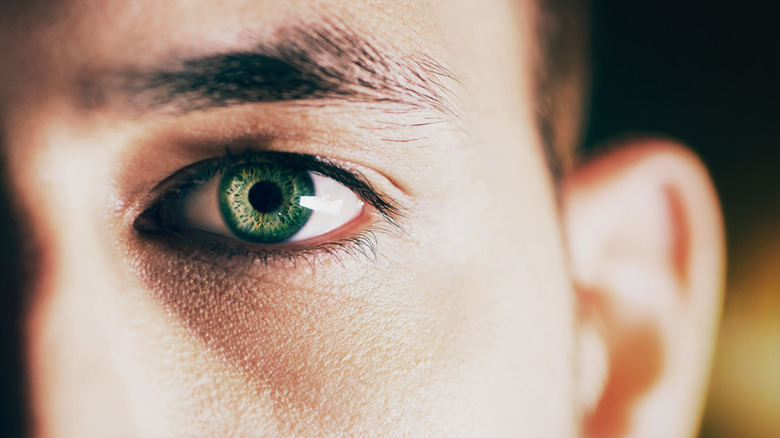 Man with green eyes