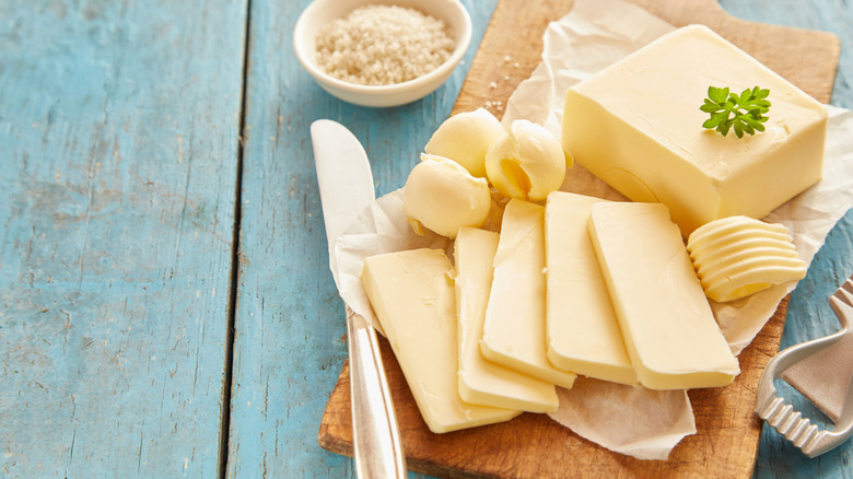 butter stick sliced into pads